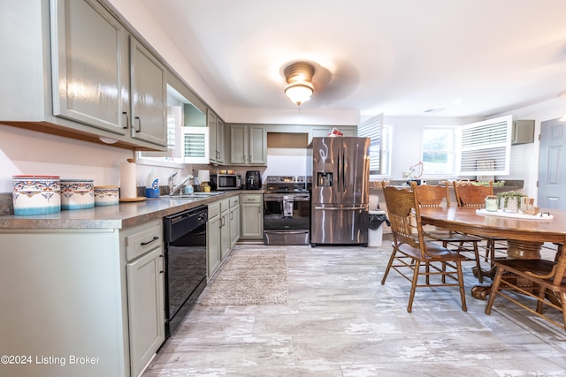 656 Hinton Hills Loop, Hardinsburg, KY 40143 - kitchen with stainless steel appliances, a sink, and gray cabinets