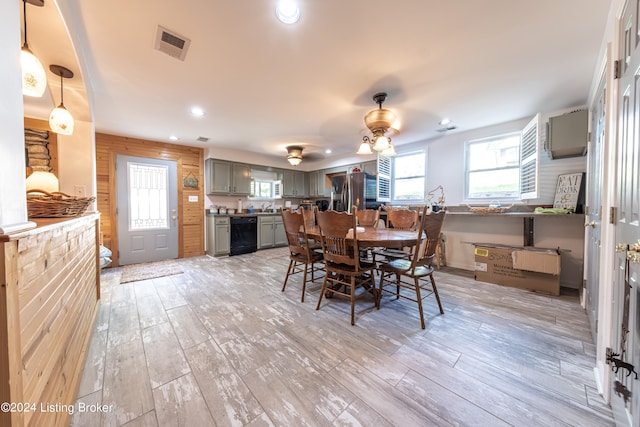 656 Hinton Hills Loop, Hardinsburg, KY 40143 - dining area with light wood-style flooring, recessed lighting, and a ceiling fan