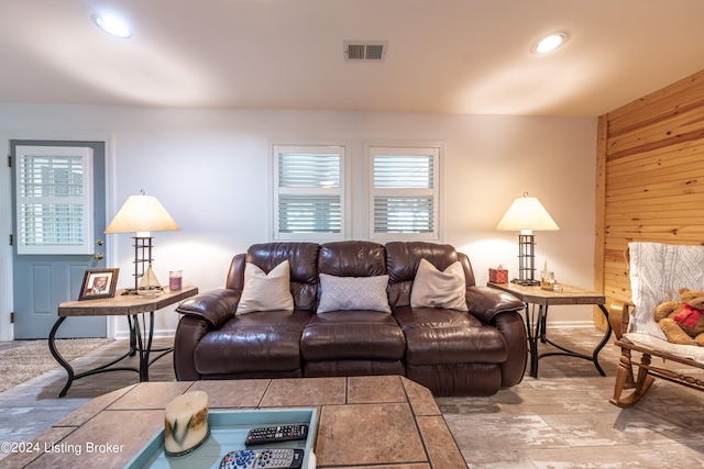 656 Hinton Hills Loop, Hardinsburg, KY 40143 - living area featuring wood walls and recessed lighting