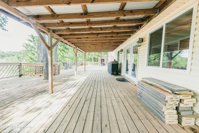656 Hinton Hills Loop, Hardinsburg, KY 40143 - wooden deck with french doors and area for grilling