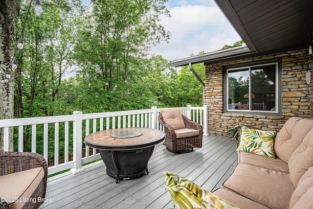 9100 Lakeridge Dr, Louisville, KY 40272 - deck featuring an outdoor fire pit