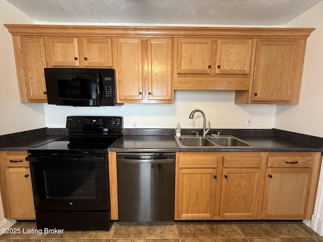 612 Ervay Ave, Louisville, KY 40217 - kitchen featuring black appliances, a sink, and dark countertops