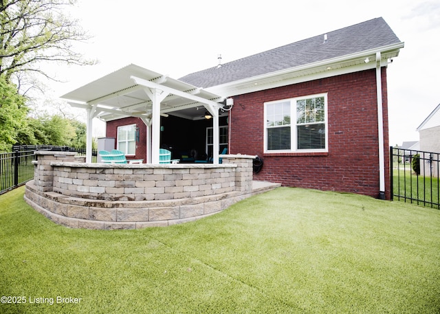8812 Sanctuary Ln, Louisville, KY 40291 - rear view of property with brick siding and a shingled roof
