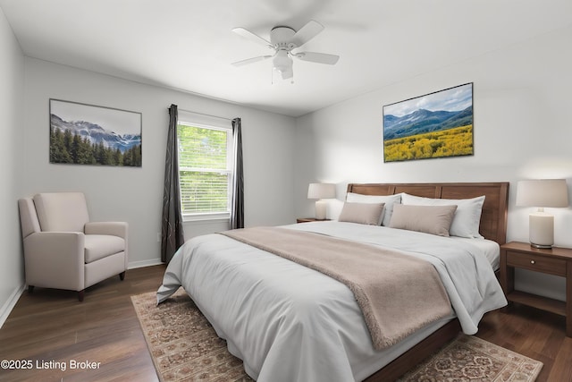 7208 Ridge Creek Rd, Louisville, KY 40291 - bedroom with dark wood-type flooring, baseboards, and ceiling fan
