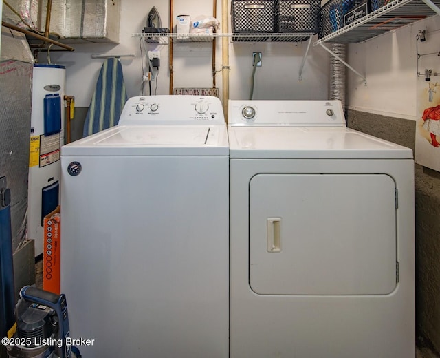 395 Poplar Trce, Elizabethtown, KY 42701 - washroom featuring separate washer and dryer and electric water heater
