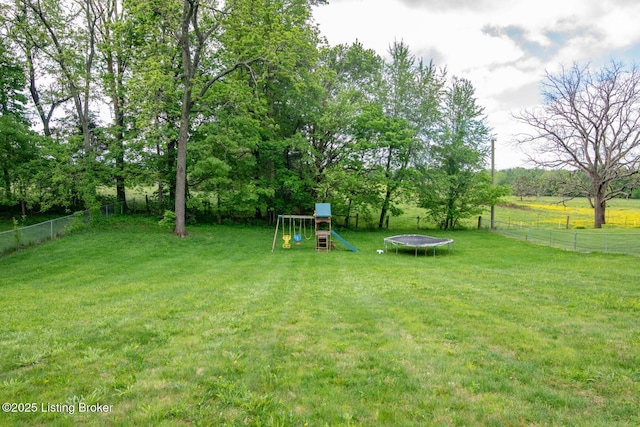 395 Poplar Trce, Elizabethtown, KY 42701 - view of yard with a trampoline and a playground