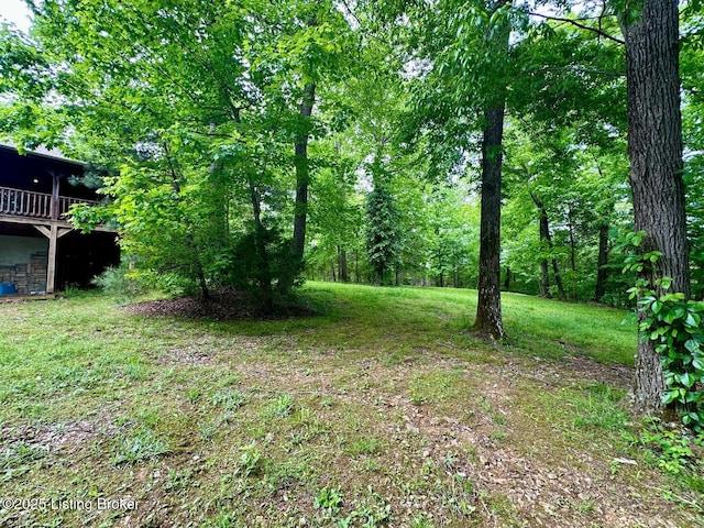 2212 Duff Rd, Leitchfield, KY 42754 - view of grassy yard featuring a wooden deck