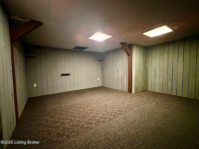 2212 Duff Rd, Leitchfield, KY 42754 - finished below grade area featuring carpet and wood walls