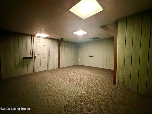 2212 Duff Rd, Leitchfield, KY 42754 - finished basement with carpet floors and wood walls