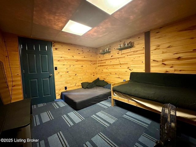 2212 Duff Rd, Leitchfield, KY 42754 - carpeted bedroom with wood walls