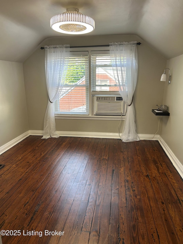 4908 Fielding Way, Louisville, KY 40216 - additional living space featuring lofted ceiling, hardwood / wood-style flooring, baseboards, and cooling unit