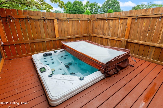 2804 Mayford Way, Louisville, KY 40220 - wooden deck featuring a covered hot tub