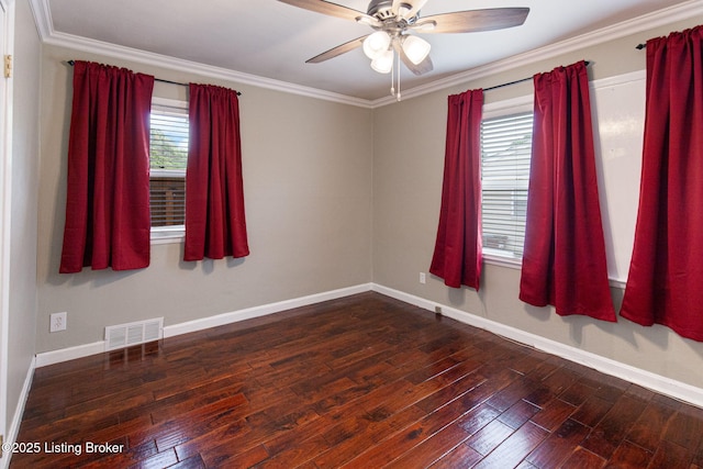 2804 Mayford Way, Louisville, KY 40220 - unfurnished room with dark wood-type flooring, ceiling fan, and crown molding