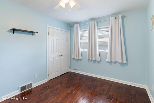 2804 Mayford Way, Louisville, KY 40220 - unfurnished bedroom featuring dark wood-style flooring, a closet, and ceiling fan