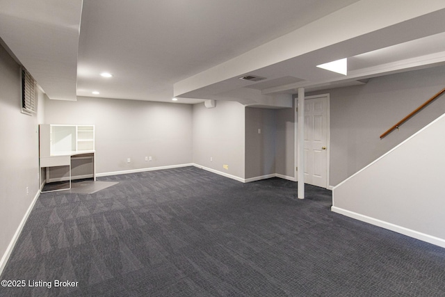 2804 Mayford Way, Louisville, KY 40220 - finished below grade area with dark colored carpet and recessed lighting