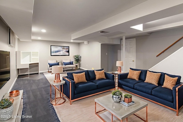 2804 Mayford Way, Louisville, KY 40220 - living room featuring recessed lighting and stairs
