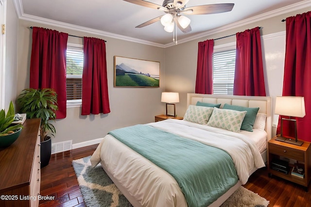 2804 Mayford Way, Louisville, KY 40220 - bedroom with hardwood / wood-style flooring, crown molding, and a ceiling fan