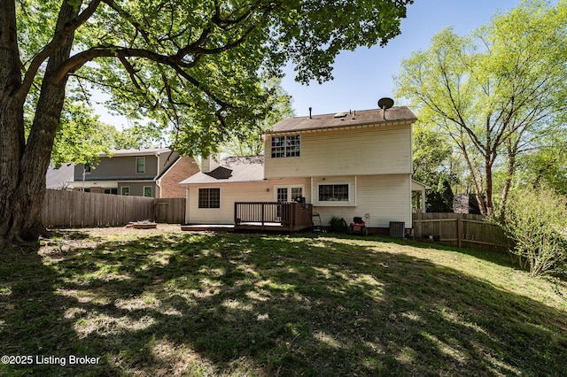 10707 Hickory Cove Ct, Louisville, KY 40245 - back of house featuring a deck and central AC