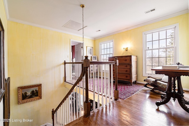 1309 S Buckeye Ln, Goshen, KY 40026 - staircase featuring wood finished floors, baseboards, and crown molding