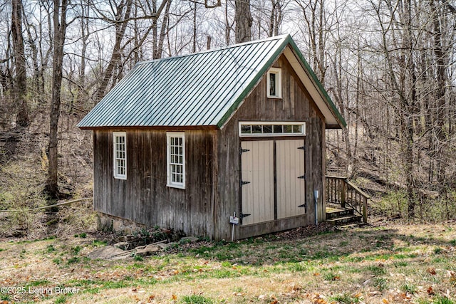 1309 S Buckeye Ln, Goshen, KY 40026 - view of shed featuring a forest view