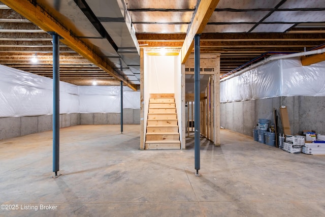 4227 Stilger Cir, Louisville, KY 40299 - unfinished basement with stairway