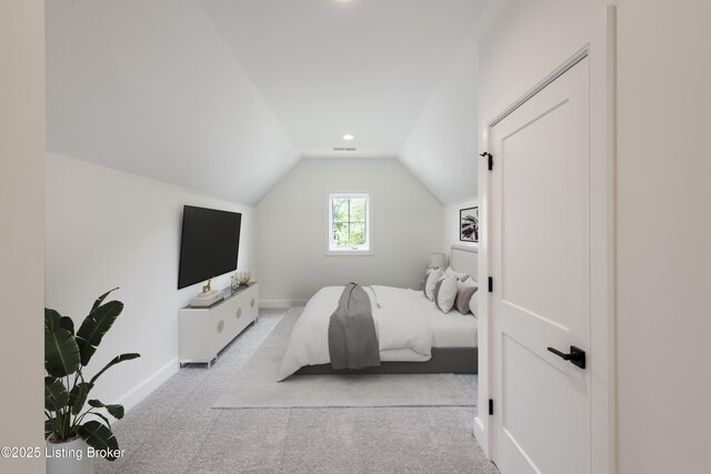 4227 Stilger Cir, Louisville, KY 40299 - bedroom with vaulted ceiling, carpet floors, baseboards, and recessed lighting