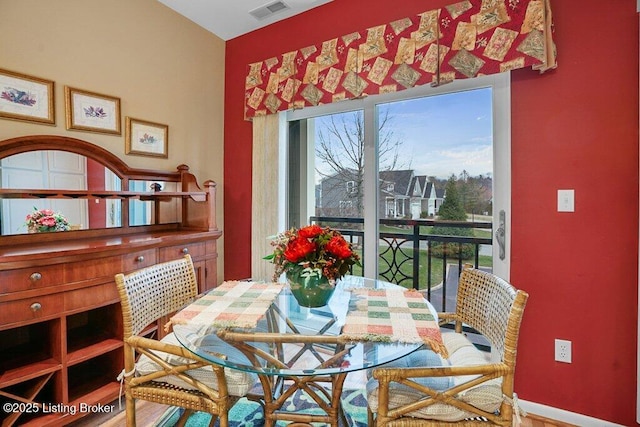 dining area with baseboards