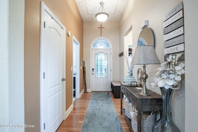 entrance foyer featuring wood finished floors
