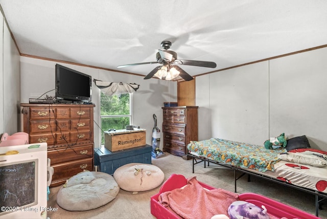 1115 Tilley Dr, Carrollton, KY 41008 - carpeted bedroom featuring ornamental molding and a ceiling fan