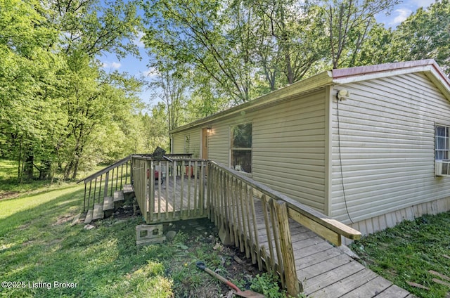 1115 Tilley Dr, Carrollton, KY 41008 - view of side of home featuring a wooden deck and a yard