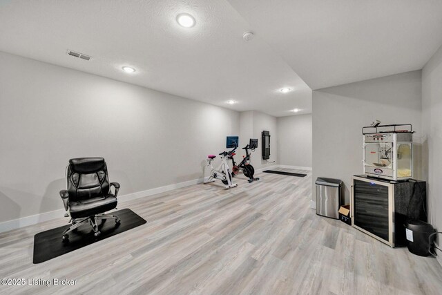 90 Glenn Eagle Rd, Brandenburg, KY 40108 - workout area featuring wood finished floors, baseboards, and recessed lighting