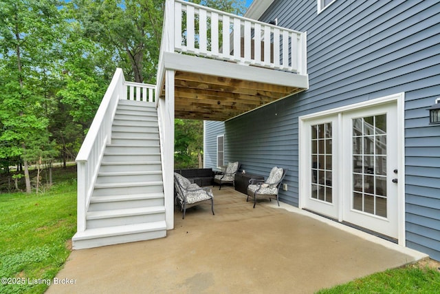 90 Glenn Eagle Rd, Brandenburg, KY 40108 - view of patio / terrace featuring stairway and an outdoor living space