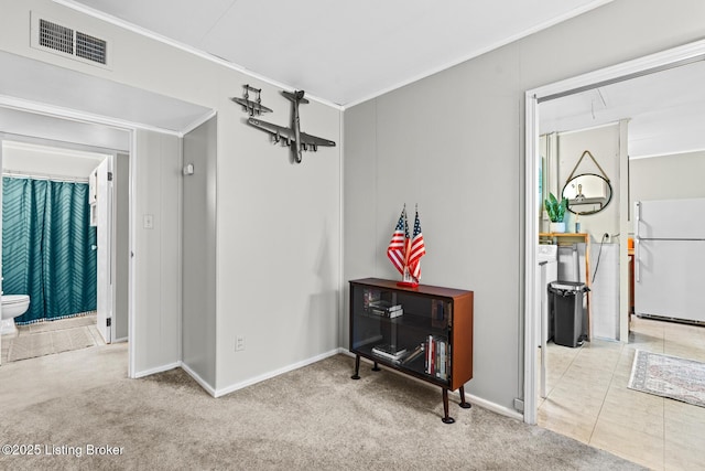 200 Derby Ave, Louisville, KY 40218 - corridor featuring crown molding, carpet floors, and baseboards