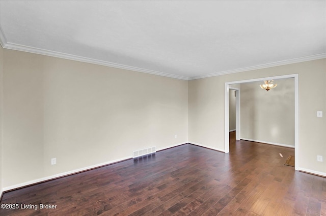 7208 Iron Gate Ct, Louisville, KY 40241 - empty room featuring a chandelier, wood finished floors, crown molding, and baseboards