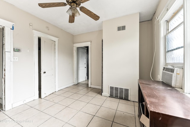 1724 W Ormsby Ave, Louisville, KY 40210 - unfurnished bedroom featuring light tile patterned floors, baseboards, cooling unit, and a ceiling fan