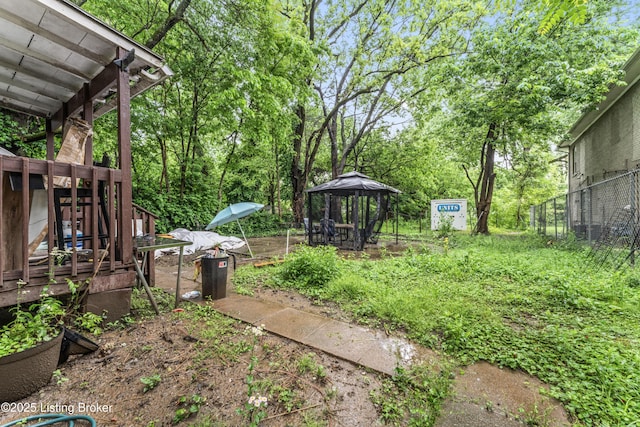 1724 W Ormsby Ave, Louisville, KY 40210 - view of yard with a gazebo, a wooden deck, and fence