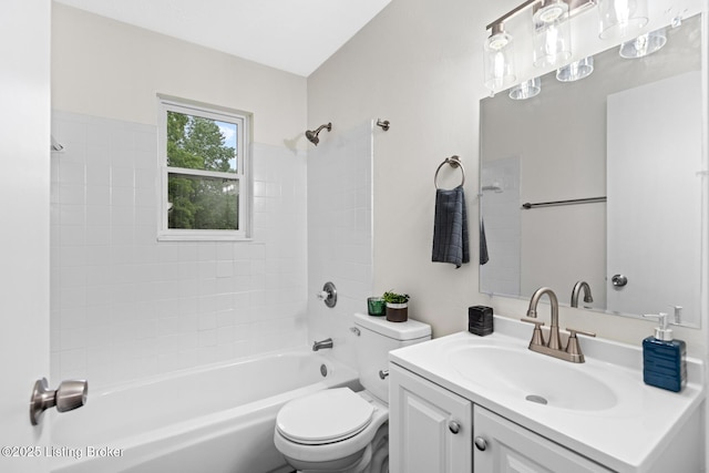 7605 Randy Ct, Louisville, KY 40258 - bathroom featuring toilet, shower / washtub combination, and vanity