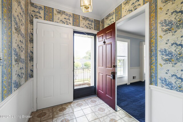 12100 Edenwood Dr, Louisville, KY 40243 - foyer featuring ornamental molding and wainscoting