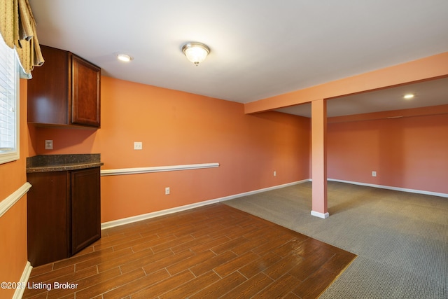 12100 Edenwood Dr, Louisville, KY 40243 - finished basement with baseboards, recessed lighting, and dark wood finished floors