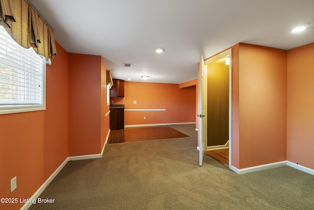 12100 Edenwood Dr, Louisville, KY 40243 - hallway with carpet flooring, baseboards, and recessed lighting