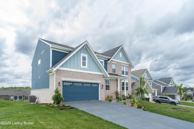 15803 Stonehouse Ct, Louisville, KY 40245 - craftsman-style home featuring a garage, board and batten siding, concrete driveway, and a front lawn