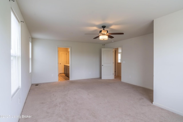 7618 Fair Ln, Louisville, KY 40291 - spare room featuring ceiling fan, light carpet, and baseboards