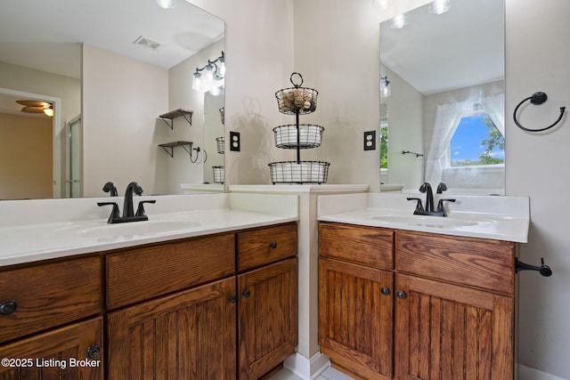 1613 E Crystal Dr, La Grange, KY 40031 - full bathroom with two vanities and ceiling fan