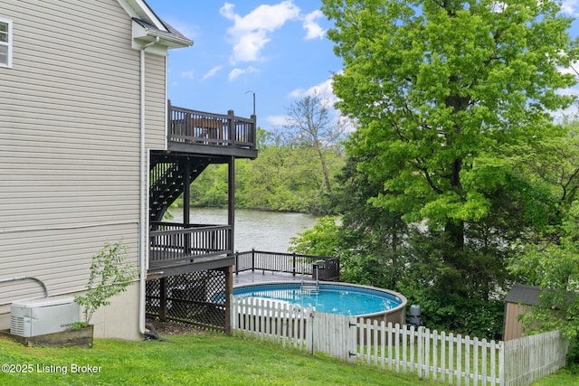 1613 E Crystal Dr, La Grange, KY 40031 - swimming pool with a deck with water view and stairway
