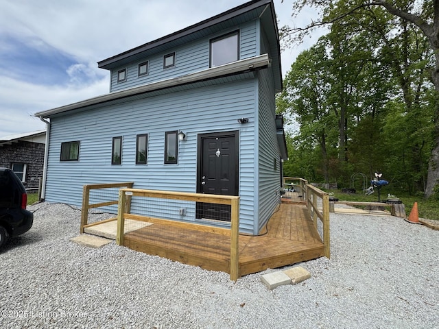 3031 Beech Grove Rd, Lebanon Junction, KY 40150 - rear view of house with a wooden deck