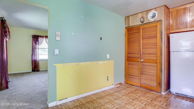4011 Crawford Ave, Louisville, KY 40218 - kitchen with freestanding refrigerator and baseboards