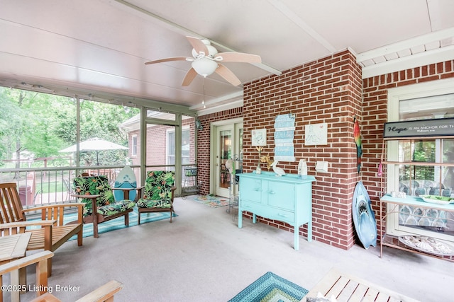 6516 Norman Ct, Crestwood, KY 40014 - sunroom with a ceiling fan