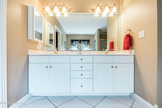 6516 Norman Ct, Crestwood, KY 40014 - full bathroom featuring baseboards, double vanity, and tile patterned flooring