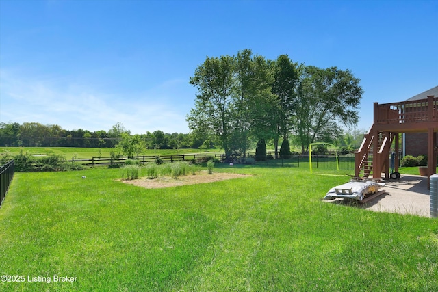 7911 Windgate Dr, Louisville, KY 40291 - view of yard featuring stairway and a wooden deck