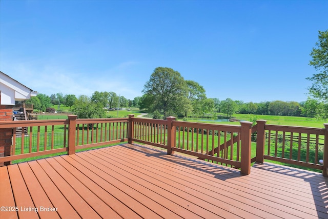 7911 Windgate Dr, Louisville, KY 40291 - wooden terrace with view of wooded area